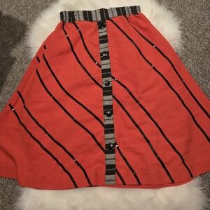 Vintage Red A Line Skirt